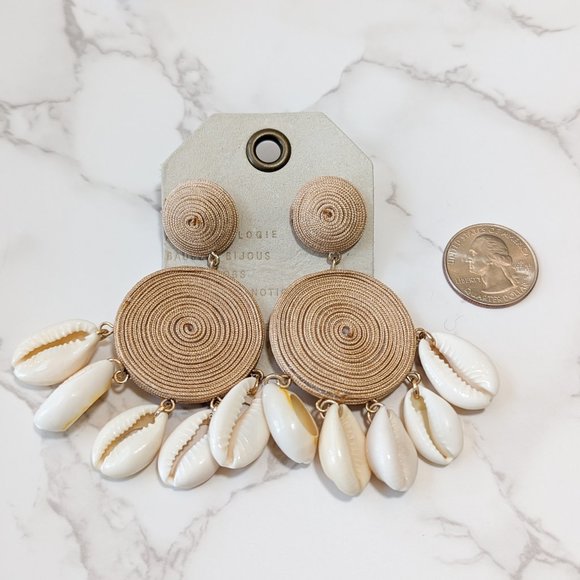 Anthropologie Lake Life Preppy Circle Drop Earrings - Picture 5 of 5